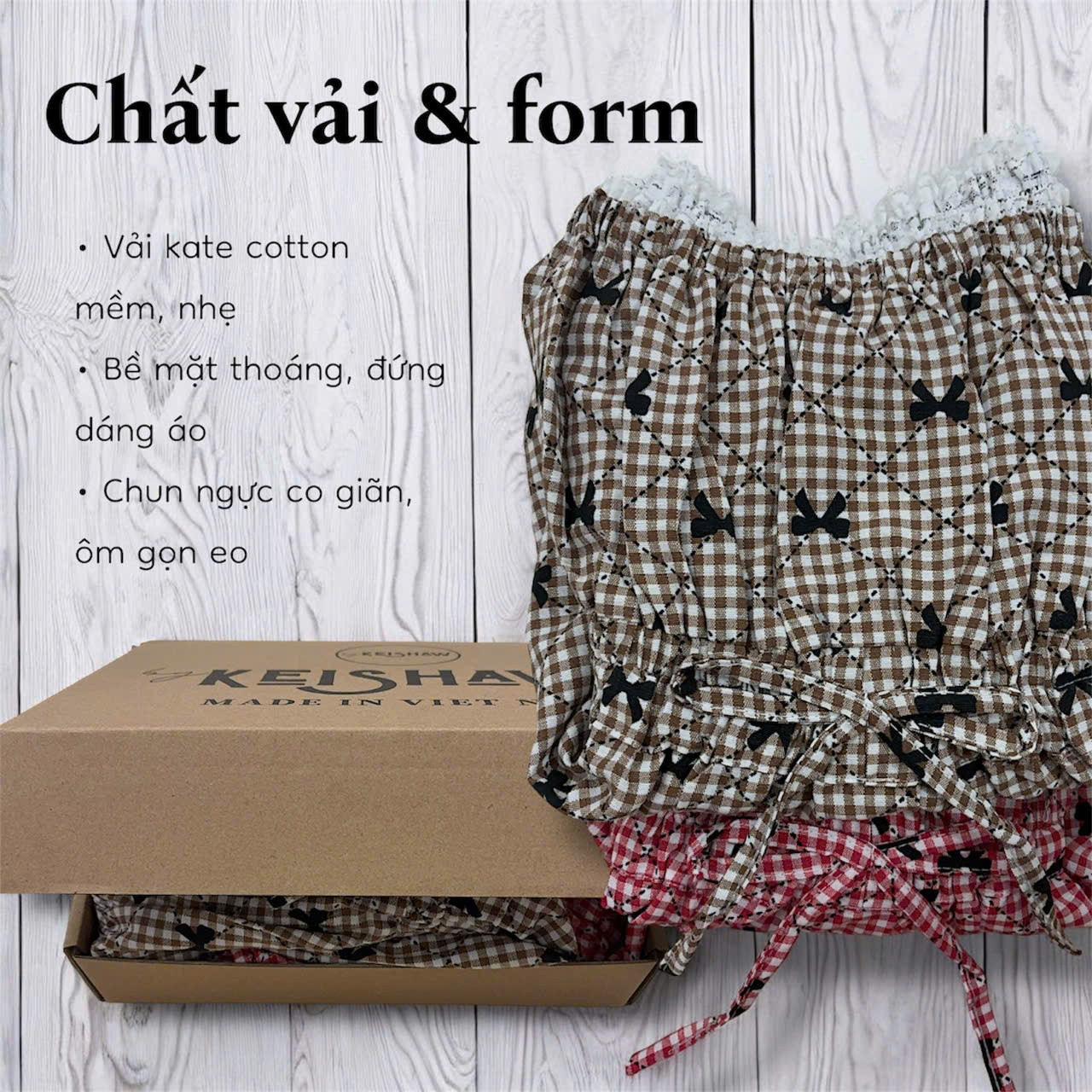 Gingham Bow Top - Ảnh 2