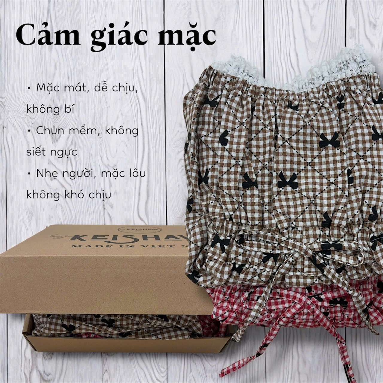 Gingham Bow Top - Ảnh 4